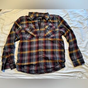 Prana Men's Plaid Button Down Shirt - Red, Yellow, Black